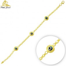 Gümüş Nazar Boncuklu  Bilezik/Bileklik     